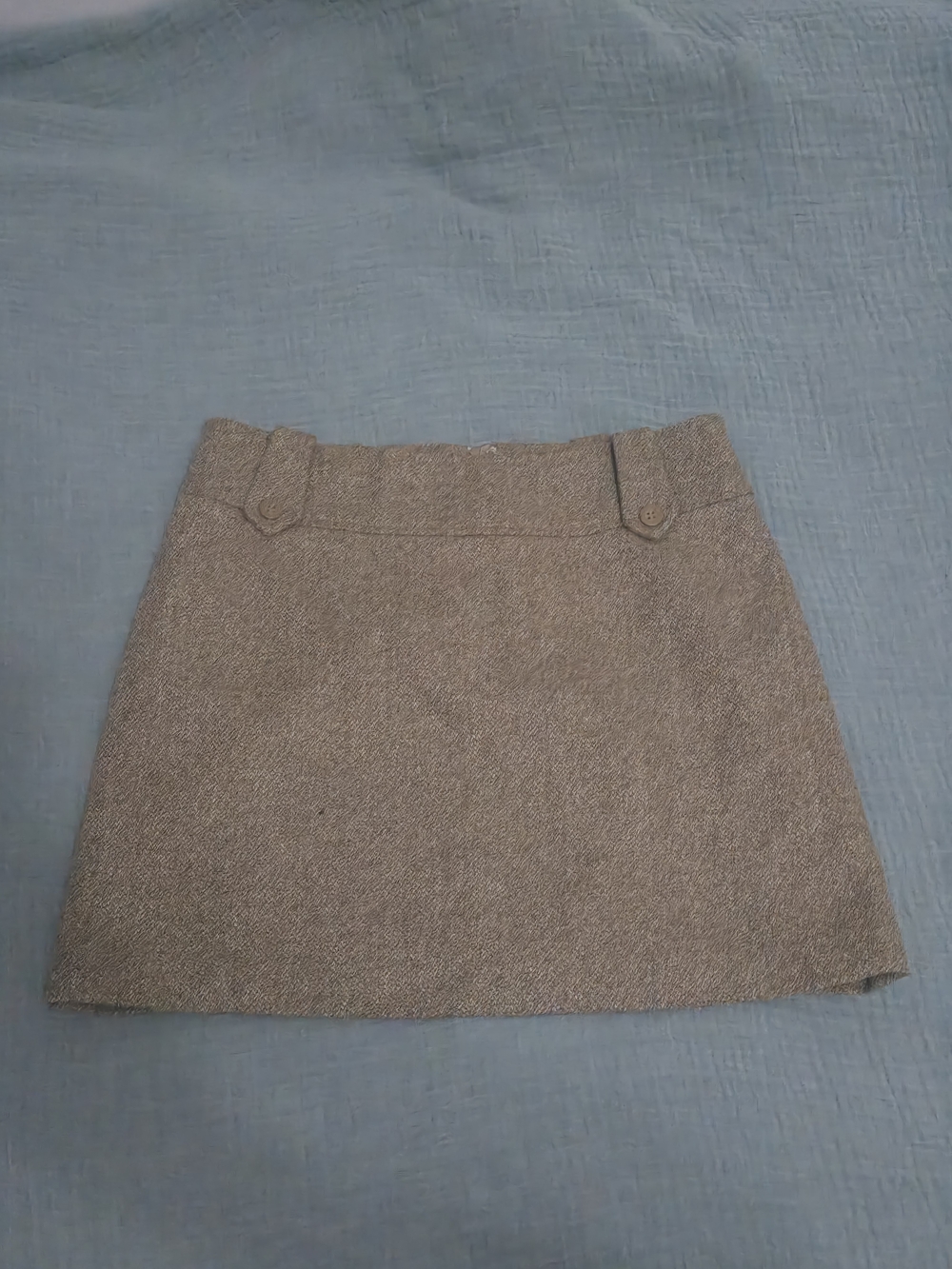 Preppy Hennes Wool Mini Skirt in Taupe Size 6